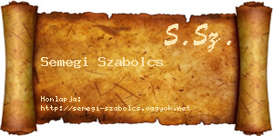 Semegi Szabolcs névjegykártya